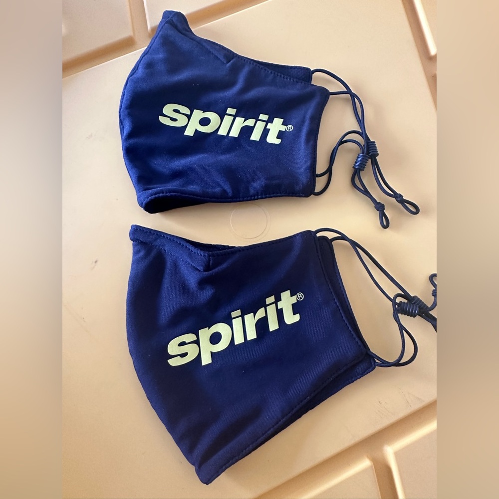 2pc Spirit Dark Blue Face Masks with Logo New
